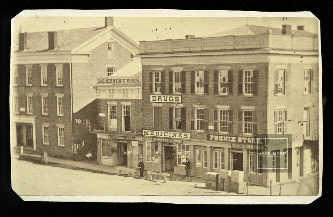 Rare & Historic 1860s MEDINA OHIO CDV Photo Storefronts Daguerreotype Gallery