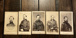 Civil War Generals Lot of FIVE CDV Photos / Four with Tax Stamps 1860s Soldier