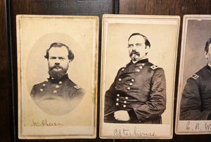 Civil War Generals Lot of FIVE CDV Photos / Four with Tax Stamps 1860s Soldier