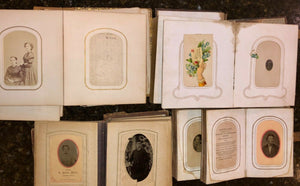 FOUR civil war & later albums 104 total antique photos tintypes cdvs (SA5)