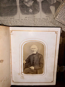 Nice Antique 1860s Album & Photos Tintypes CDVs Newspaper Clippings, Obituary Expired
