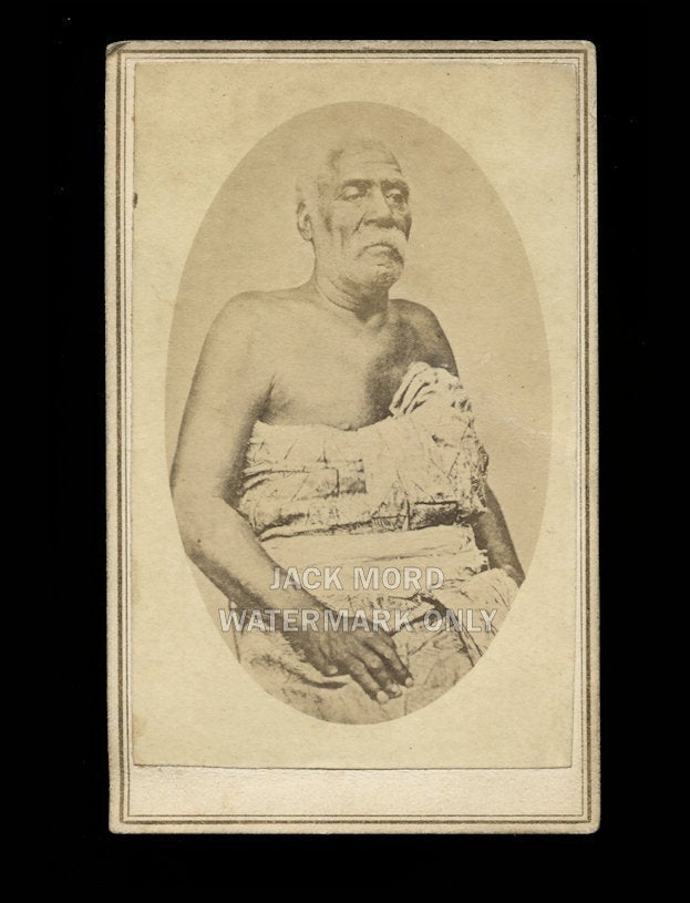 Rare Antique Photo of Fiji Chief Tui Viti - 1871 CDV by Chase - Honolulu Hawaii