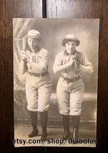 Load image into Gallery viewer, Rare Antique Photo Postcard of Female Baseball Players with Bat &amp; Glove
