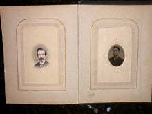 Load image into Gallery viewer, Antique leather 1860s album with CDV &amp; tintype photos + civil war tax stamps
