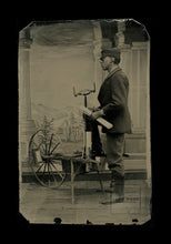 Load image into Gallery viewer, Occupational Tintype Photo Engineer &amp; Inventor &amp; Odometer  Rare Antique 1800s
