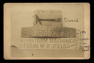 Printing Block, Farm Machinery Advertising Sign - Rare Subject Cabinet Card