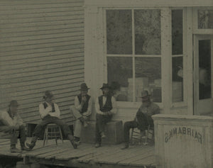 Rare Antique Street / Storefront Tintype Men in Front of "FAIRBANKS" Building