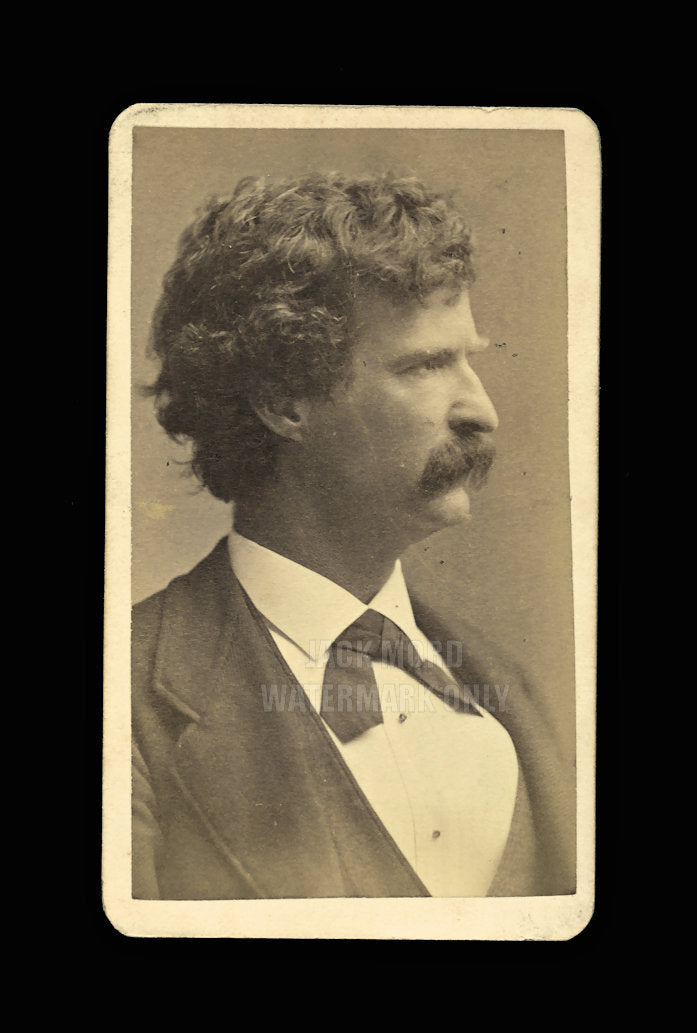 Rare Original CDV Photo of Mark Twain / Samuel Clemens - Tom Sawyer / Huckleberry Finn Author