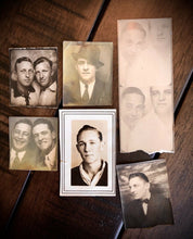 Load image into Gallery viewer, SIX Vintage Photo Booth Snapshots - All Men 1930s 1940s
