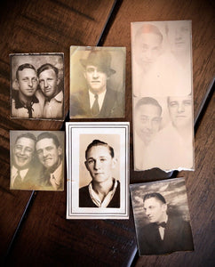 SIX Vintage Photo Booth Snapshots - All Men 1930s 1940s