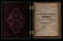 Load image into Gallery viewer, EMPTY DAGUERREOTYPE CASE 1/4 PLATE &quot;PARTING OF HAFED &amp; HINDA&quot; RARE FIGURAL CASE
