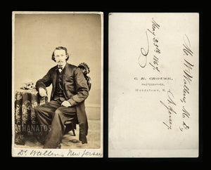 Civil War Era CDV Photo ~ Identified Doctor with Human Skull + Obituary / Info