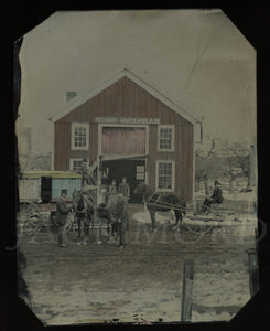 Amazing Full Plate Outdoor Occupational Tintype Harness Shop Photographer Wagon