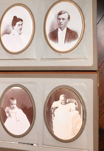 Large Leather Photo Album 52 Cabinet Cards incl Illinois Mayor Wedding Invitation