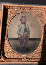 Load image into Gallery viewer, X Great Tintype Little Boy Dressed As Civil War Zouave Soldier 1860s, Tinted
