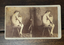 Load image into Gallery viewer, Victorian Nude, Stereo CDV Photo
