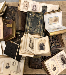 Gigantic Lot of Antique 1860s 1870s Photo Album Hundreds of CDV & Tintype Photos