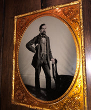 Load image into Gallery viewer, Excellent Half Plate Early Neff Tintype Photo Handsome Confident Man 1850s
