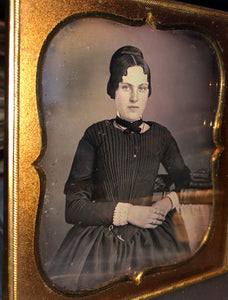1/6 Daguerreotype Pretty Identified Woman w Bible & Dag Cases! Original Seals