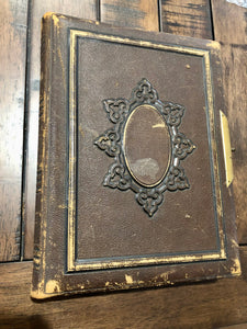 Large Leather Photo Album for CDVs Tintypes Cabinet Cards 1880s