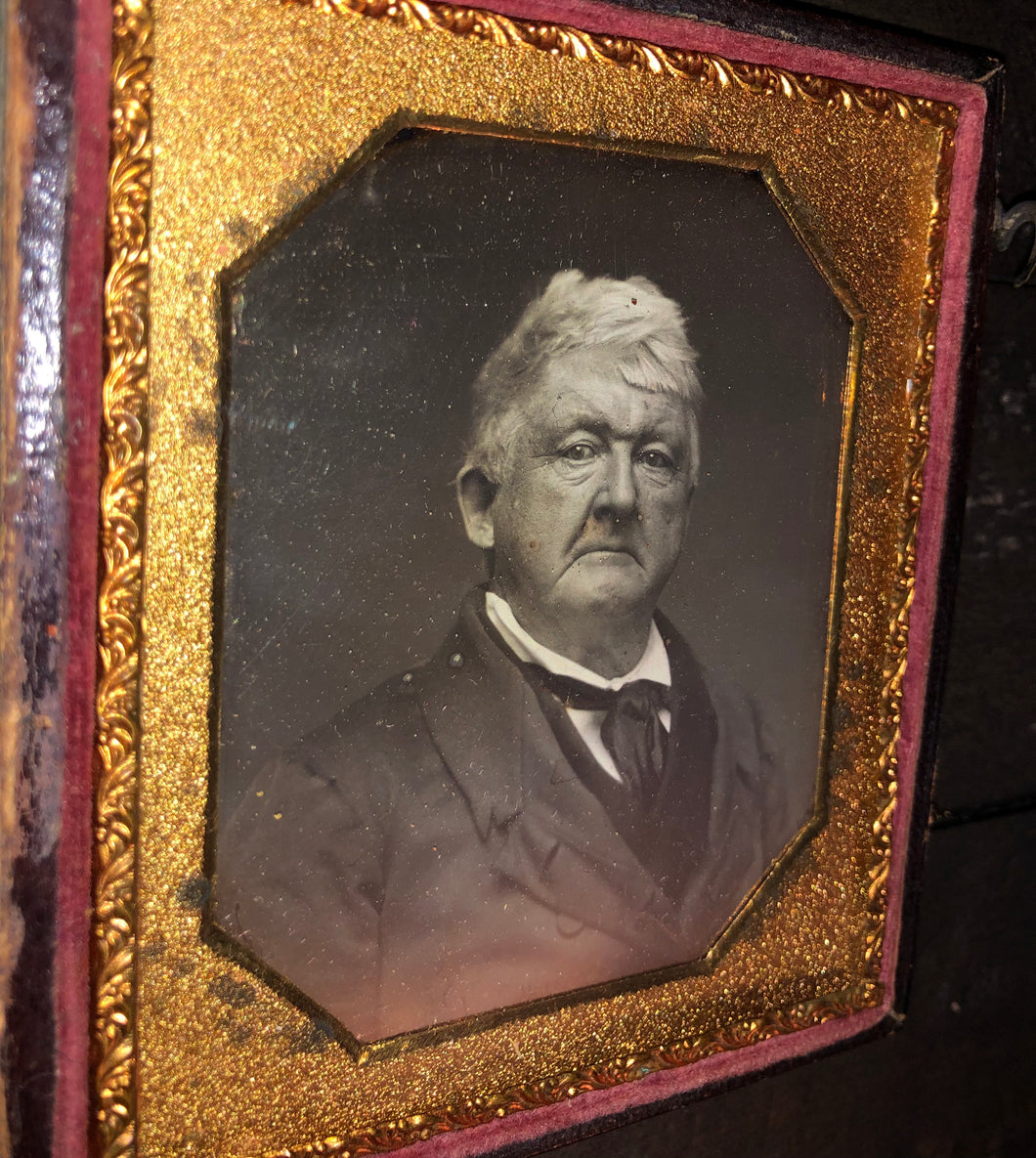 1/6 Daguerreotype of an Older Man, Full Case, 1840s