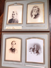 Load image into Gallery viewer, Large Leather Photo Album 52 Cabinet Cards incl Illinois Mayor Wedding Invitation

