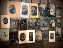Load image into Gallery viewer, Lot of 22 Antique Tintype Photos 1800s Early 1900s
