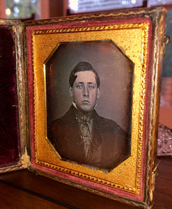 Sealed 1840s Daguerreotype Handsome Young Man
