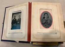 Load image into Gallery viewer, Leather Photo Album with Tintypes &amp; CDVs, Nebraska

