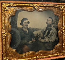 Load image into Gallery viewer, Interesting Ambrotype 2 Drinking Men - Gold Miners or Sailors? Tinted 1860s
