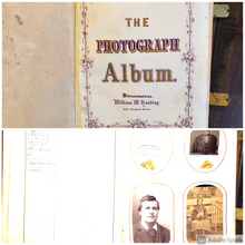 Load image into Gallery viewer, 1860s Antique Photo Album Silver Lake Indiana CDV &amp; Tintype Civil War Tax Stamps
