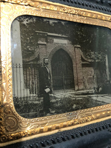 Visitor at Tomb of George Washington 1850s Ambrotype Thermo Wall Frame