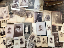 Load image into Gallery viewer, Lot of 93 (2.5 LBs) Antique Photos, Mostly Cabinet Cards &amp; CDVs - Free Shipping
