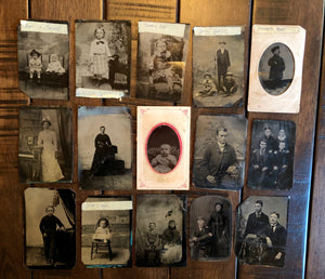 Lot of 15 Tintypes - Moye Family New York