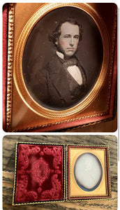 1850s Daguerreotype Handsome Man Full Case, Sealed