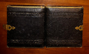 Empty Banded Leather Case For 1/6 Photos, 1850s