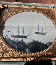 Load image into Gallery viewer, 1/6 Tintype, Ships in Harbor, 1860s Possibly Civil War
