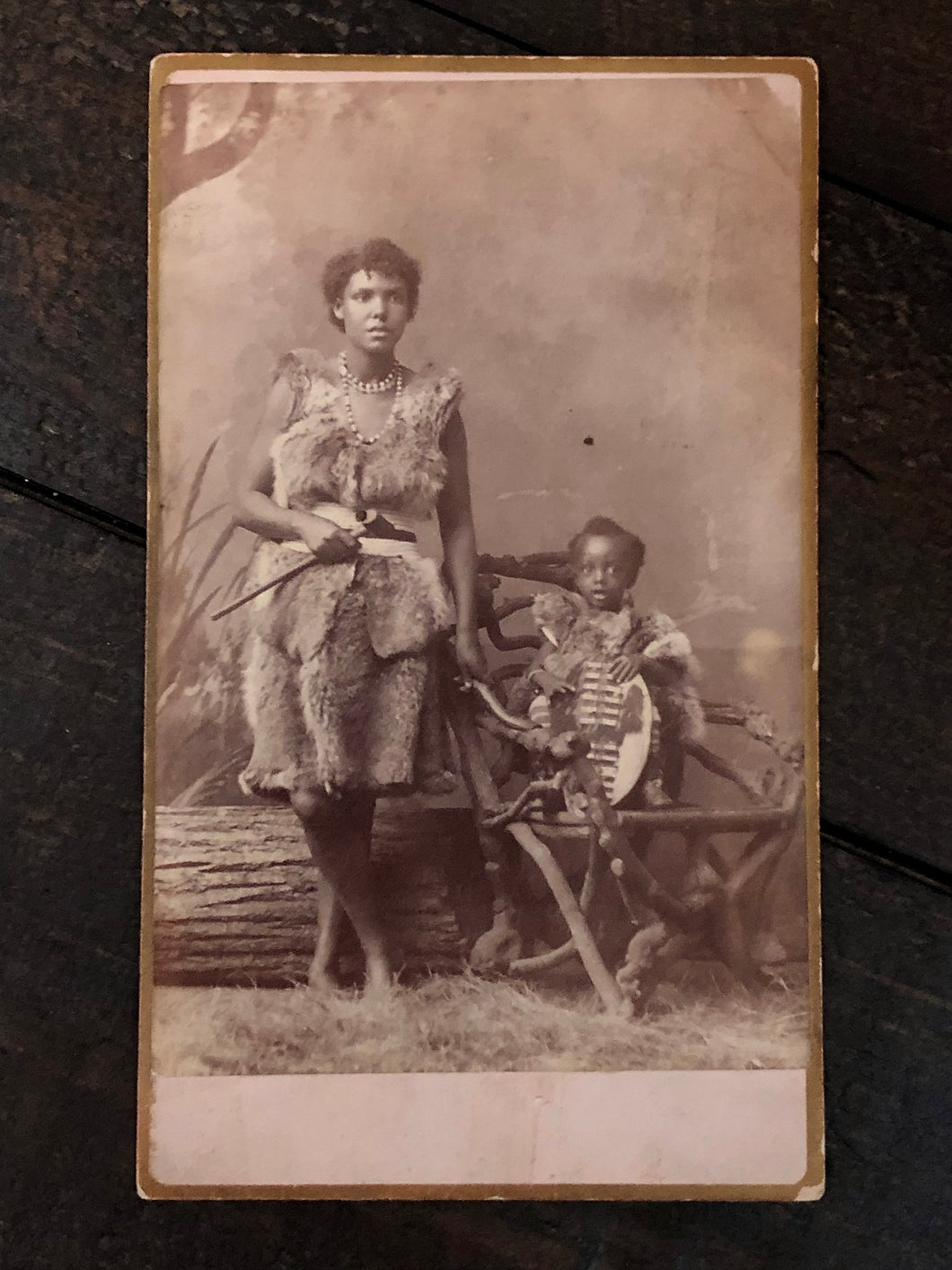 Very Rare 1870s Eisenmann Sideshow CDV Photo - African Zulu Warriors, Natives