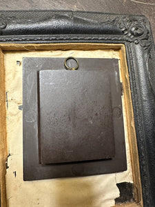 Two Thermoplastic Wall Frames for Half Plate Daguerreotypes Tintypes 1850s Antique