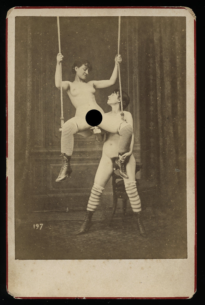 NSFW! Rare 1800s Photo Nude Victorian Women in Swing! Graphic, Lesbian, Gay Sex