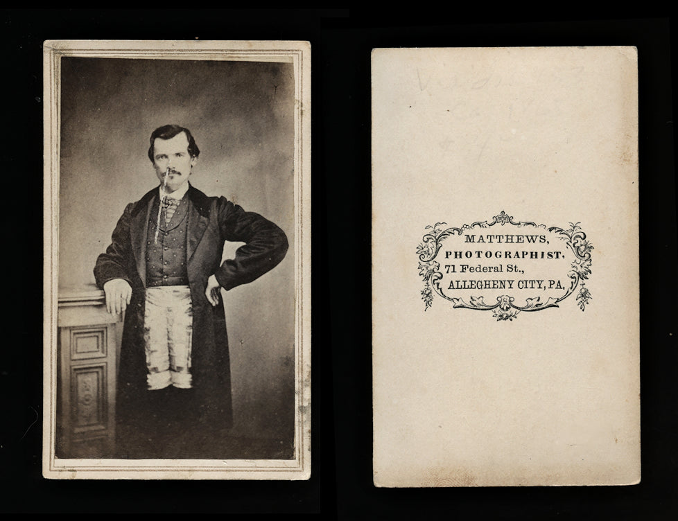 Civil war Era / 1860s CD Photo Man Wearing Masonic Apron Allegheny Pennsylvania