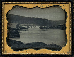 Historic Early 1850s Daguerreotype Oregon City / Willamette Falls