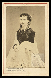 Rare 1860s CDV Photo Pretty Wife of Peru President / Courret Hermanos