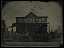 Load image into Gallery viewer, Amazing Full Plate Tintype Photo POPE &amp; SONS Storefront Rooster Weather Vane ++
