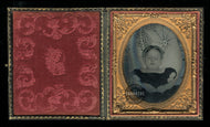 Dead Girl in Bed Possible Hidden Mother 1850s 1860s 1/6 Ambrotype Photo in Case