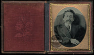 Dead Man in Bed 1850s 1860s 1/6 Tintype Photo in Case Post Mortem