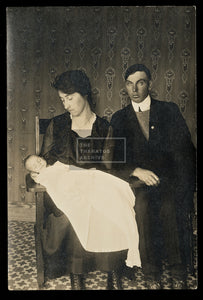 Poignant Image - Young Couple with Deceased Baby / Post Mortem Photography