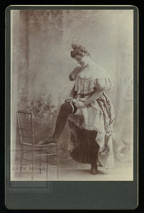 Risque Cabinet Card 1890s - Victorian Era Prostitute or Saloon Girl?