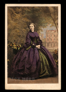 Beautiful Princess of Prussia Tinted Purple Dress 1860s Royalty CDV Photo Rare