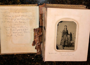 FOUR civil war & later albums 168 total antique photos tintypes cdvs (SA6)